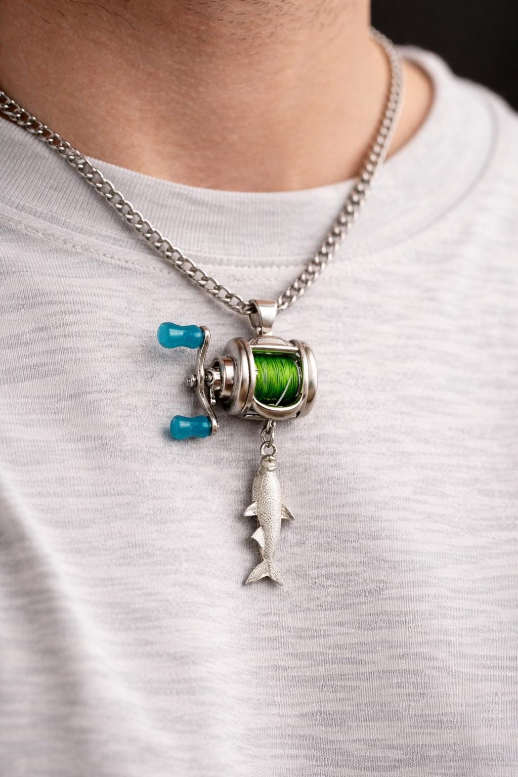 fisherman's horizon シルバーペンダントネックレス Fishing necklace - Etsy 日本