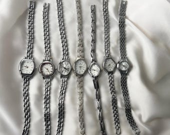 Silver womens bracelet Watch - adjustable wrist watch - Elegant style