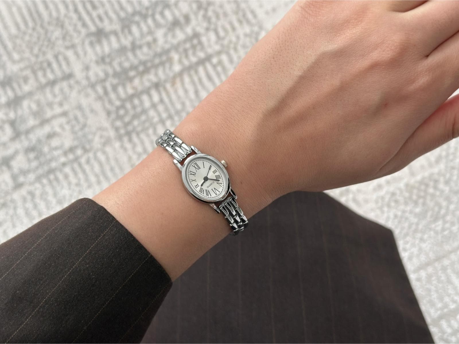 Oval Silver Watch for Women: Adjustable Stainless Steel Bracelet…