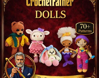 Paquete de más de 70 patrones de muñecos de crochet / Muñecos amigurumi, adorables personajes de crochet, muñecos de juguete hechos a mano (PDF)