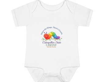 Body per neonati con illustrazione di un bruco arcobaleno / Maglietta carina per la cameretta