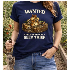 Se busca camiseta de jardinero divertido ladrón de semillas profesional