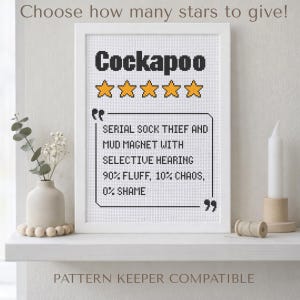 Funny Cockapoo Cross Stitch Pattern PDF, Dog Quote Embroidery Pattern, Cockapoo Gift, Modern Cross Stitch, Dog Lover Gift, Instant Download