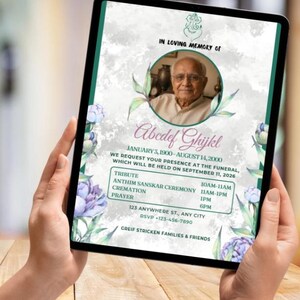 Hindu Funeral Invitation Template, Editable Memorial Invitation, Prayer Meeting Invite, Antim Sanskar Invitation, Canva Template
