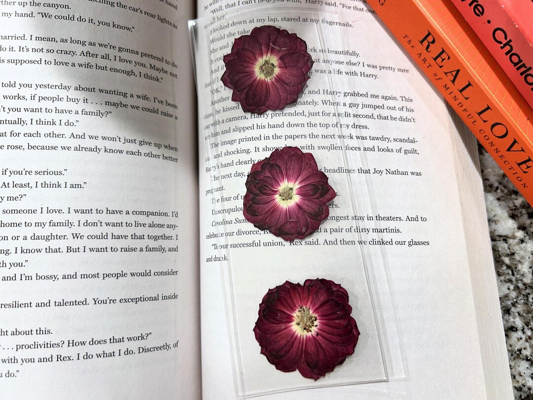 Real Pressed Rose Bookmark, Romantic Reader Gifts, June Birth Flower - Etsy