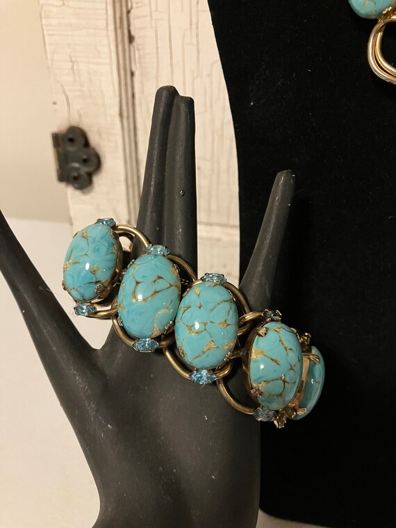 Vintage Denbe Necklace Bracelet Clip on Earrings … - image 3