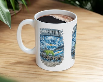 Argentina World Cup 2022 Mug | Football Stadium Flag Design
