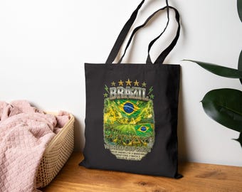 Brazil Flag Soccer Graphic Tote Bag | World Cup 2026 Football Fans