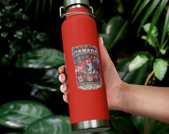 Canada Hockey Collage 22oz Vacuum Bottle | Insulated Water Bottle