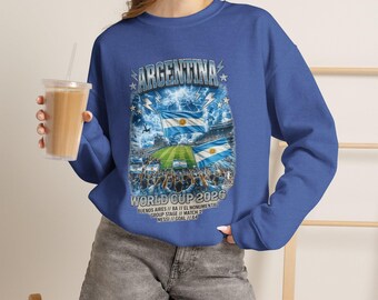 Argentina World Cup 2022 Crewneck Sweatshirt | Soccer Stadium Graphic