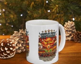 Spain World Cup 2022 Mug | Spanish Flag Football Soccer Fan Ceramic Mug