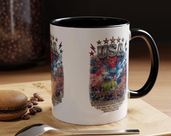USA Soccer World Cup 2026 Coffee Mug | Patriotic Football Stadium Design