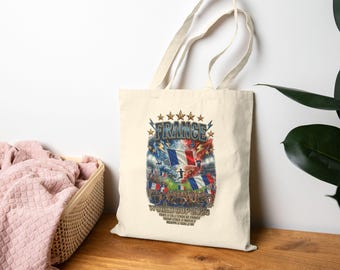 France Vintage Flag Collage Tote Bag | Paris Landmark Travel Design