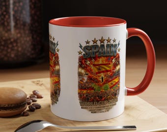 Spain World Cup 2026 Soccer Graphic Mug | Vibrant Flag Football Coffee Cup