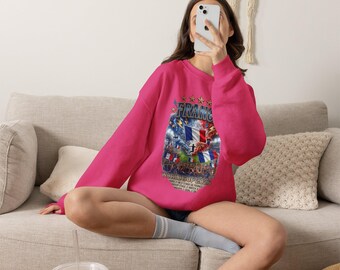 France Soccer Crest Sweatshirt | World Cup Tricolor Flag Football Graphic