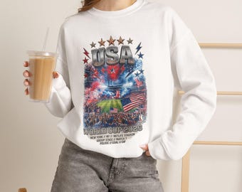 USA Flag Vintage Graphic Sweatshirt | Patriotic Fourth of July Crewneck