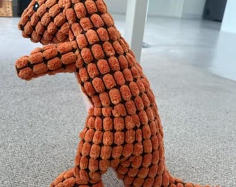 Rust Orange Dinosaur Plush | Handmade Soft Dino Toy | Cozy Stuffed Animal | Unique Kids Gift | Nursery Decor Plushie 30cm