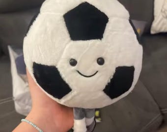 Smiling Soccer Ball Plush Toy – Cuddly Sports Nursery Decor, Kids Gift