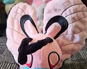 Cute Pink Moth Plush | Kawaii Bug Plushie | Soft Fantasy Insect Stuffed Animal | Pastel Goth Room Décor | Collectible Plush Toy Gift 27cm