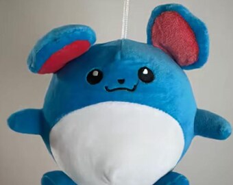 Cute Blue Mouse Plush Keychain – Kawaii Round Stuffed Animal Charm, Anime-Inspired Plushie Gift 15cm