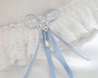 Ivory wedding garter, luxury nottingham lace bridal garter with CHOICE OF COLOUR, keepsake wedding gift for the bride, something blue