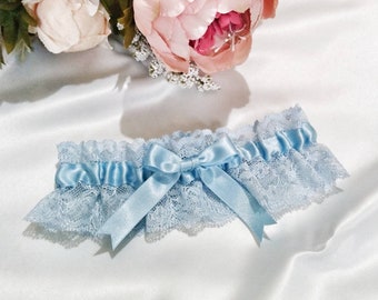 Something Blue Lace Wedding Garter: Light Blue Bridal Keepsake