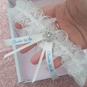 Personalised wedding garter, hen party gift for bride