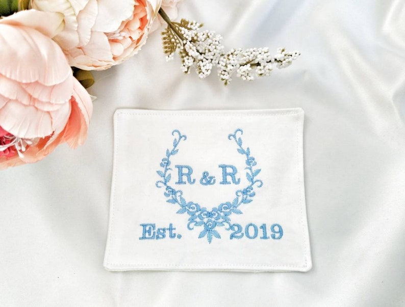 Wedding dress label something blue embroidered keepsake gift Etsy
