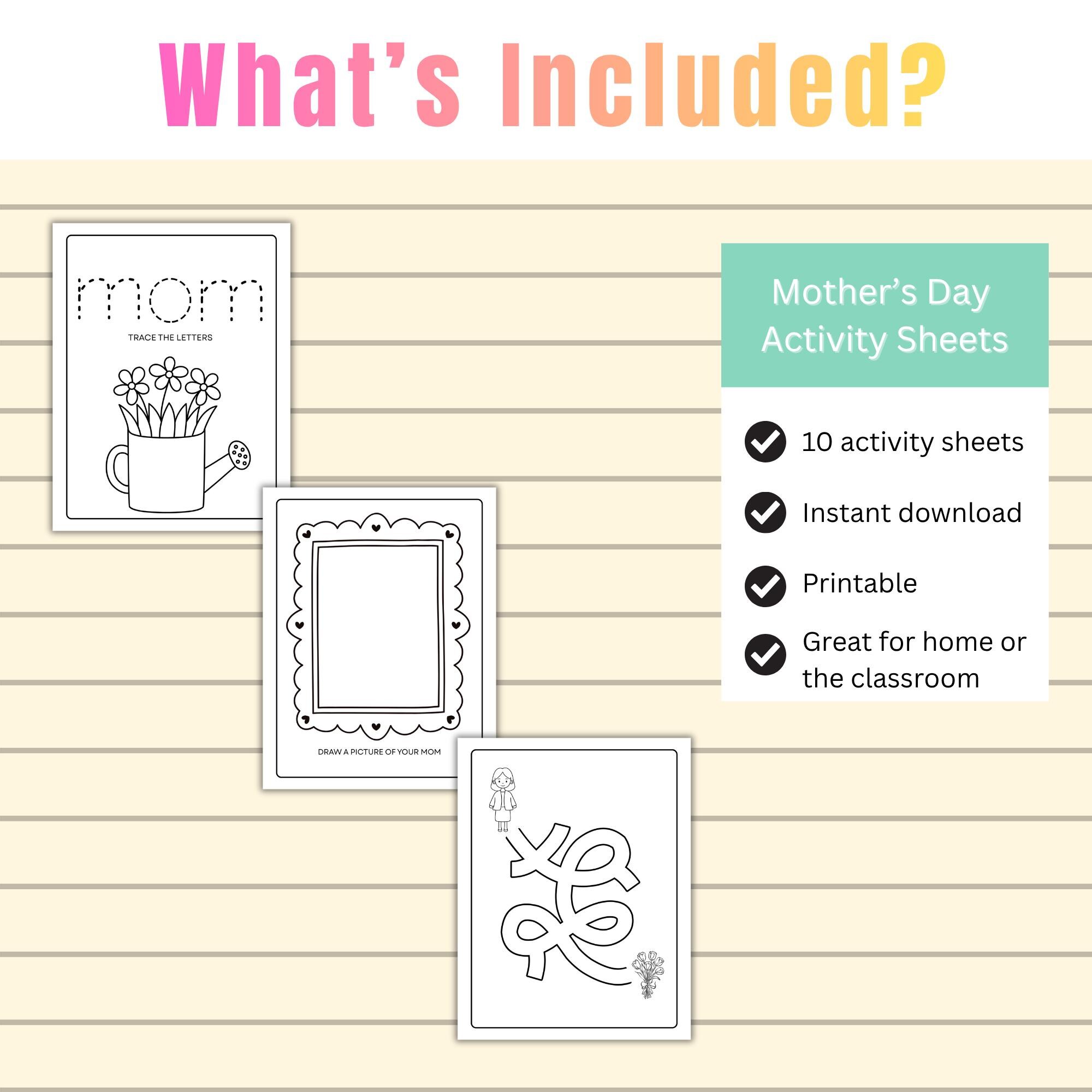 Mother's Day Activity Sheets | Printable Preschool | About My Mom ...