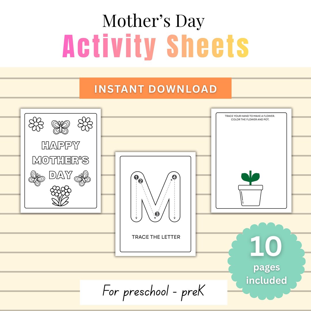 Mother's Day Activity Sheets | Printable Preschool | About My Mom ...