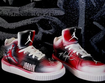 Custom Sneakers Hand Painted | Dark Streetwear Shoes | Red Black Sneakers | Personalized Shoes | Graffiti Style | NYXVARA