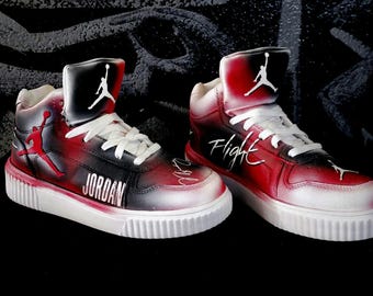 Custom Sneakers Hand Painted | Dark Streetwear Shoes | Red Black Sneakers | Personalized Shoes | Graffiti Style | Jordan  | fanart |NYXVARA