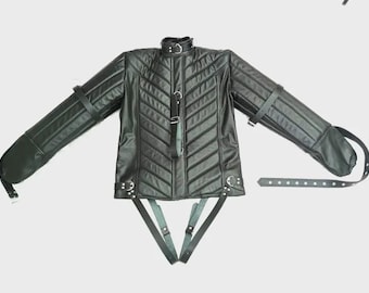 Camisa de fuerza de cuero, camisa de fuerza de cuero resistente - Hecha PARA SESIONES SERIAS