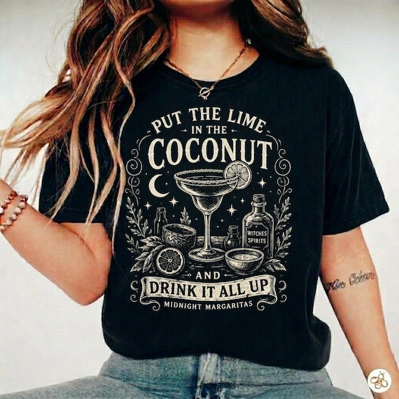 Midnight Margaritas PNG, Put The Lime In The Coconut, Witchy Cocktail Sublimation, Kitchen Witch Shirt Design, Practical Magic Download