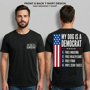 My Dog Is A Democrat PNG Bundle |Free Housing Zero Taxes |Funny Political  | Satirical American Flag | Conservative Humor Digital Download