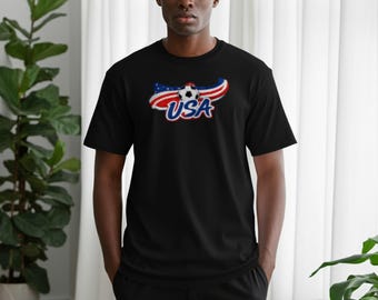 USA Soccer T-Shirt, American Flag Football Fan Tee, World Cup Patriotic Game Day Gift for Him Her
