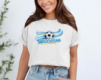 Argentina Soccer T-Shirt, World Cup Fan Gift, Football Supporter Shirt, Patriotic Argentina Team Tee, Unisex Game Day Apparel