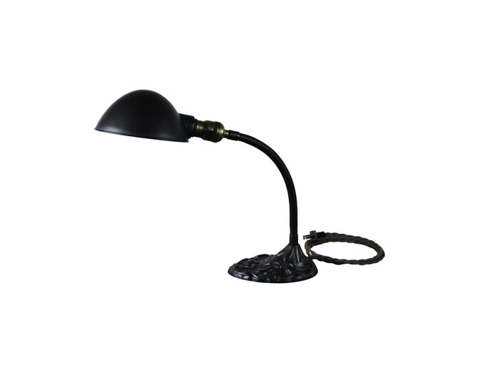 1920's GE Cast Iron Gooseneck Lamp With Morning Glory Etsy
