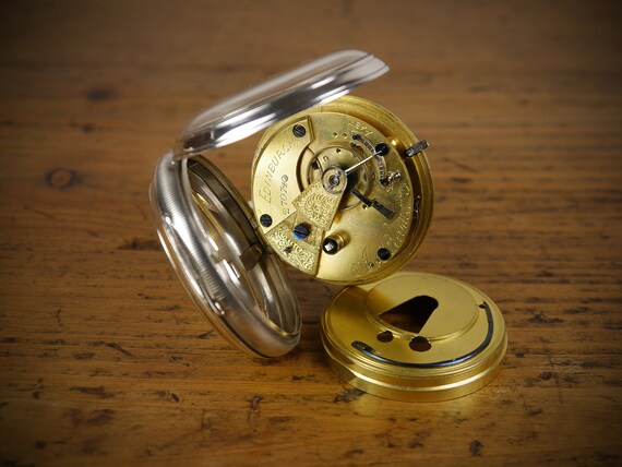Large Sterling Silver Scottish Fusee Pocket Watch… - image 3