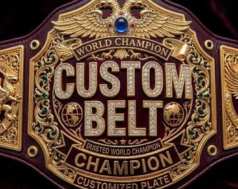 Custom Champion Belt Personalized Title Wrestling Belt Custom Name & Logo Sports Event Trophy Gift