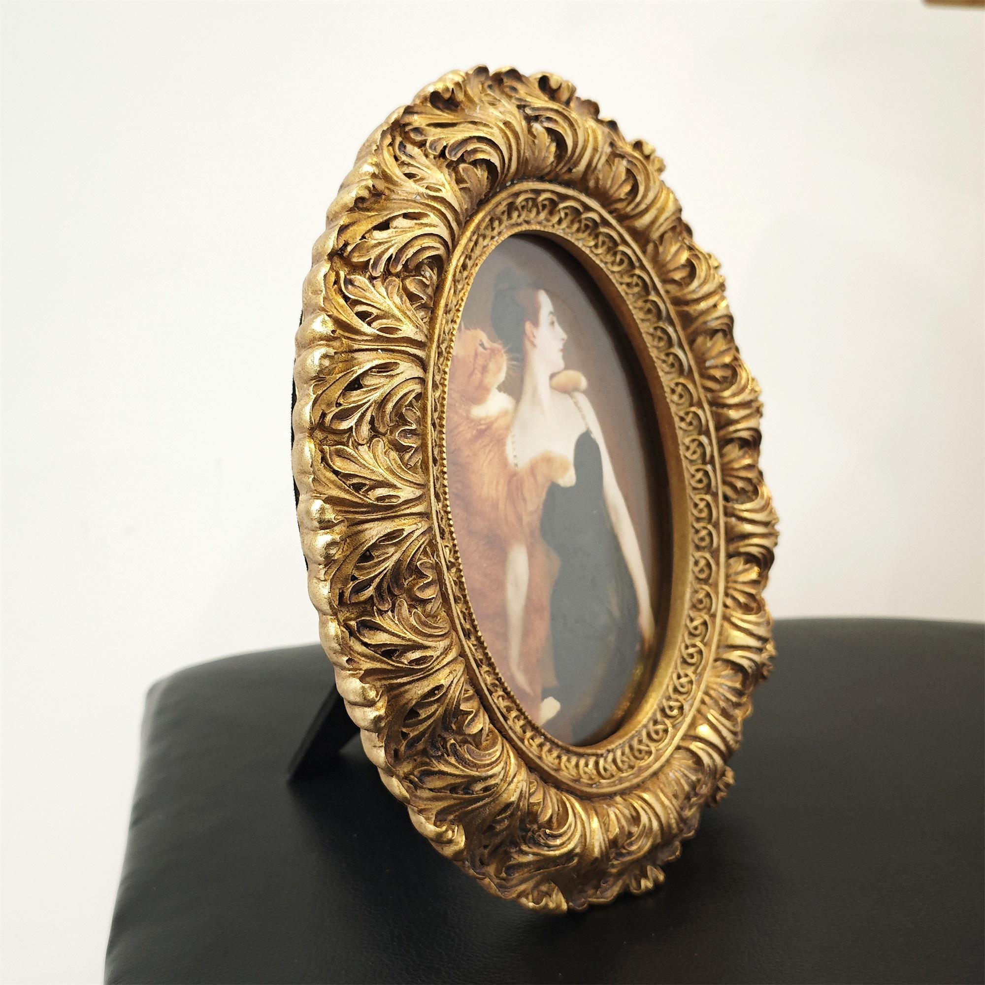 Vintage Ornate Gold Oval Picture Frame With Custom Pet Portrait ...