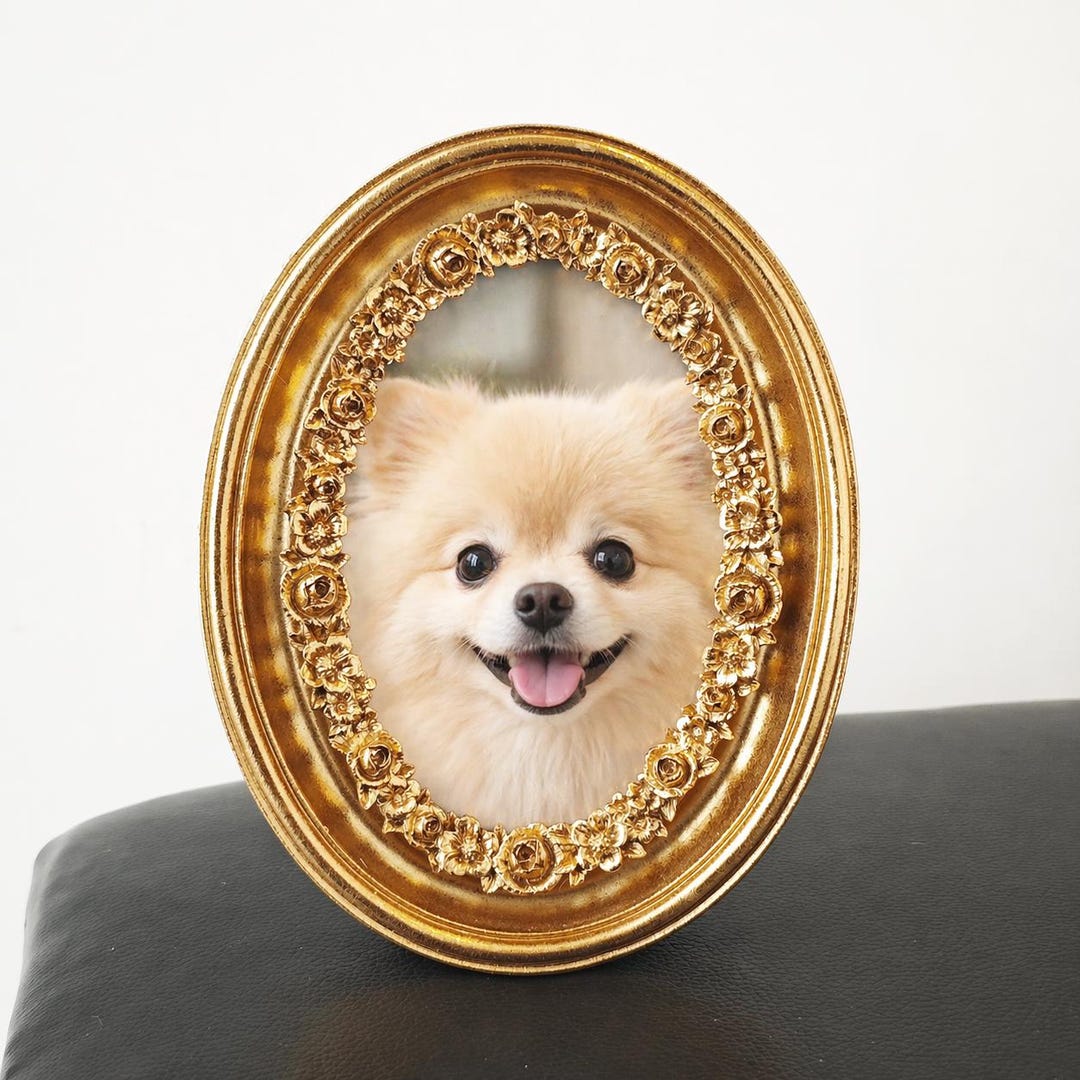 Ornate Gold Oval Photo Frame, Vintage Rose Floral Frame, Antique Style ...