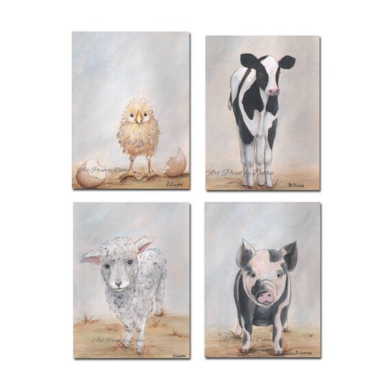 baby farm animal prints