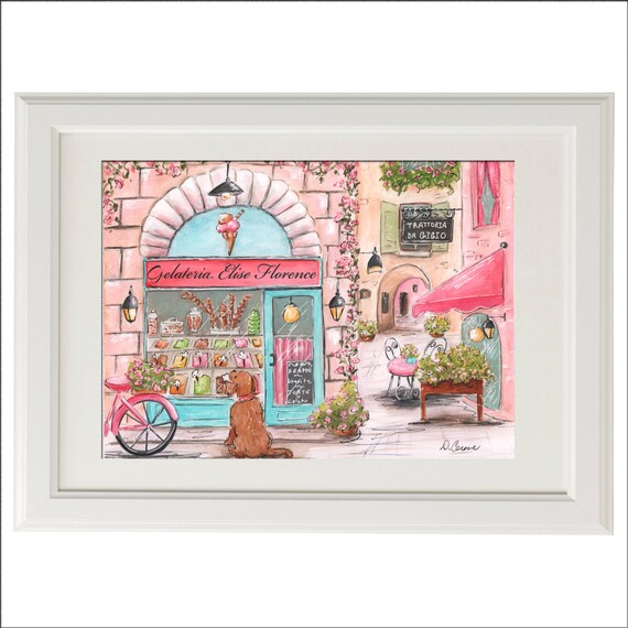 Italian Ice Cream Shop Personalized Girls Name Pink Baby Etsy