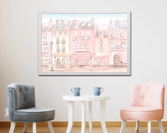 Pastel Pink Wall Art Print Toddler Girl Room Decor Cute