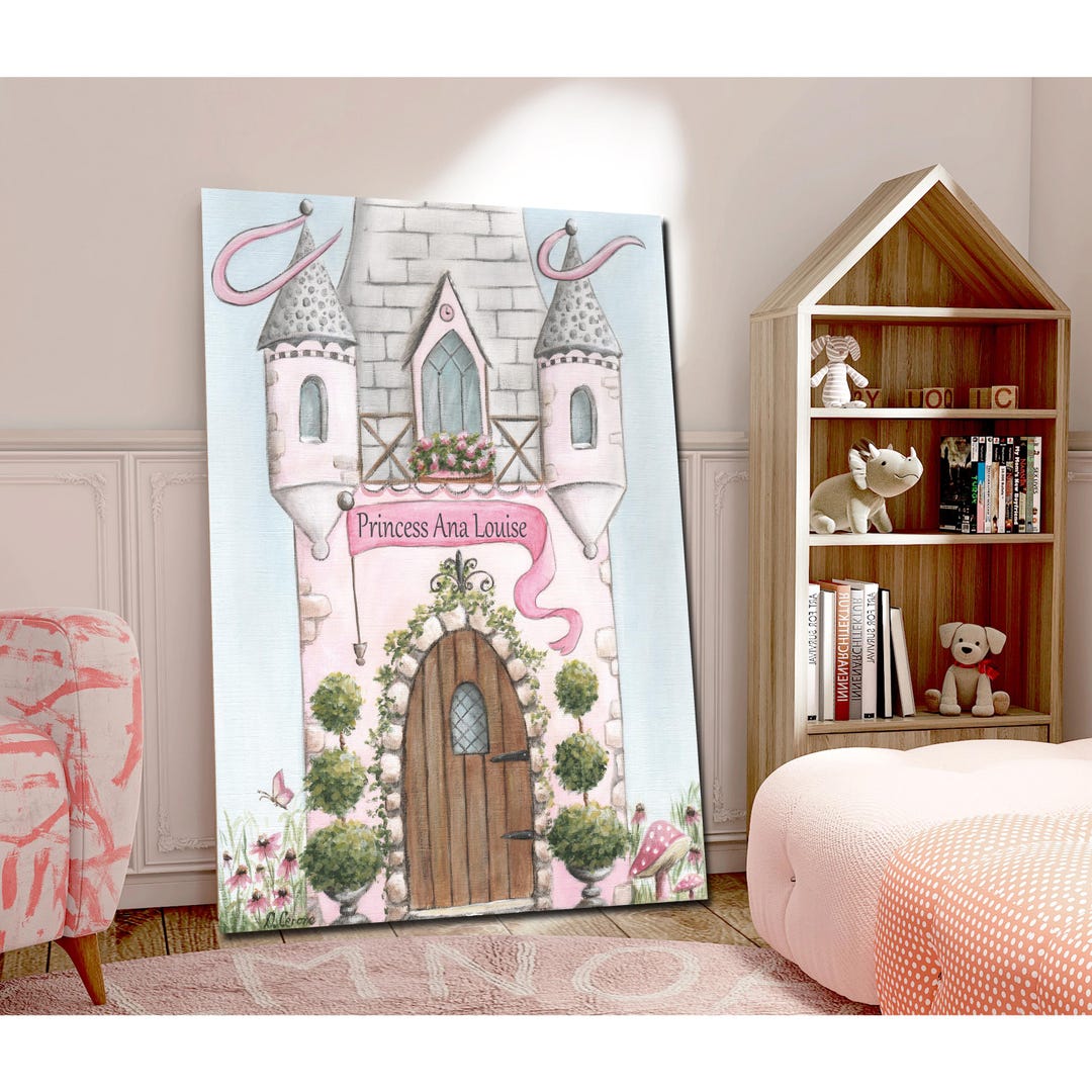 Fine Art Castle Print, Personalized Fairy Princess Nursery Wall Art ...