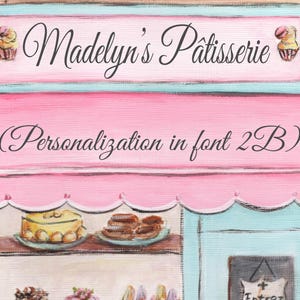 Custom Name Paris Watercolor Print, Personalized French Laduree Patisserie Poster, Travel Theme Baby Shower Gift, Baby Girl Nursery Wall Art image 5