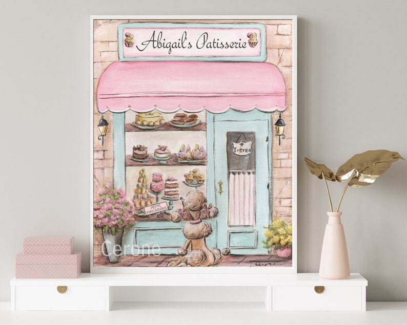 Paris Travel Prints, Parisian Decor For Girls Bedroom, Personalized Baby Gift, French Nursery Blush Wall Art, Laduree, Pink Eiffel Tower image 6