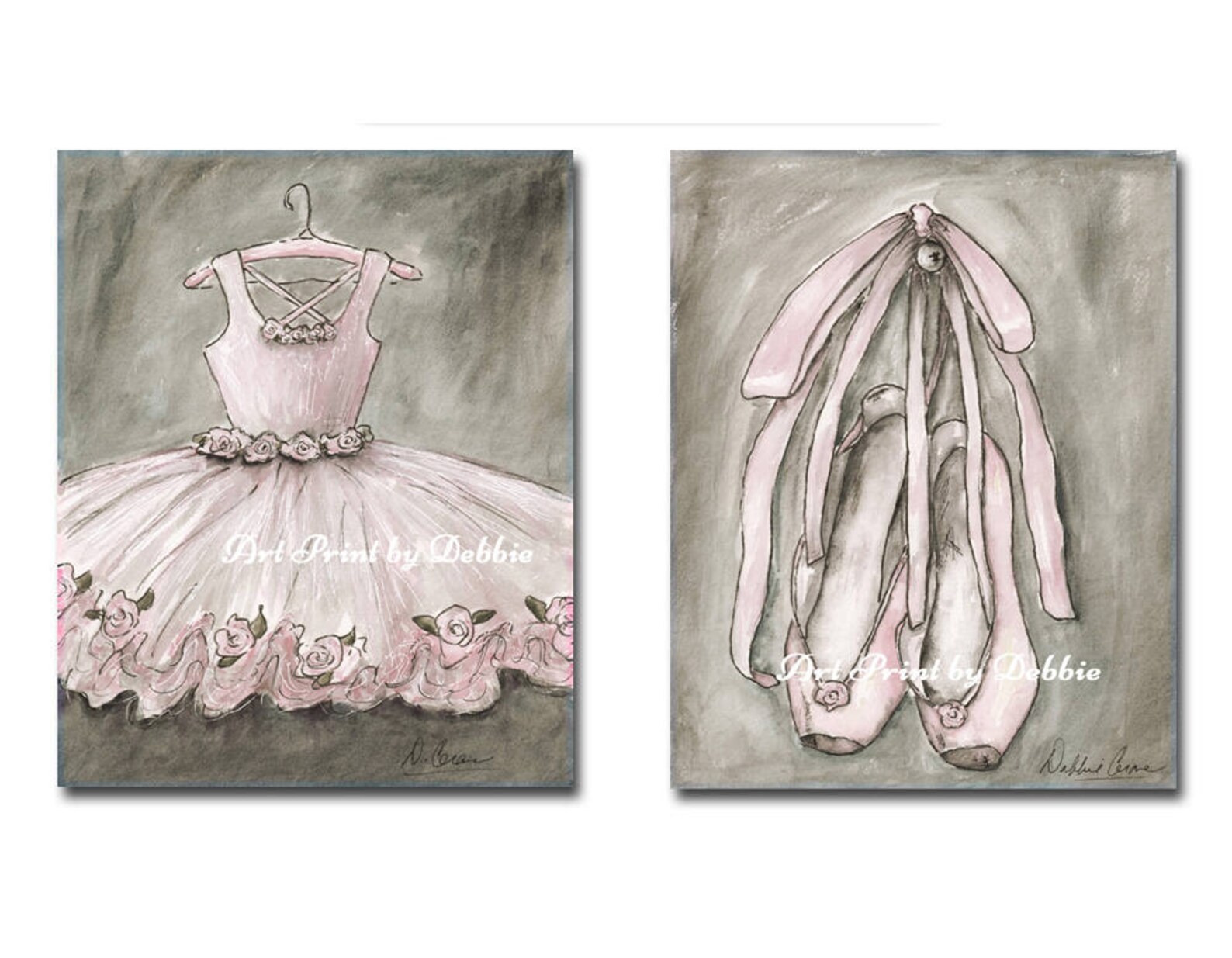 girls room decor blush ballerina set of 2, girls ballet prints, ballerina art, blush pink nursery ballerina decor, 6 sizes 5x7 t