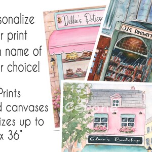 Custom Name Paris Watercolor Print, Personalized French Laduree Patisserie Poster, Travel Theme Baby Shower Gift, Baby Girl Nursery Wall Art image 16